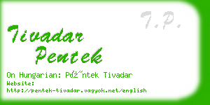 tivadar pentek business card